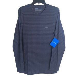 Columbia Men's Gray Pullover Stripes Long Sleeves T-Shirt Size S New